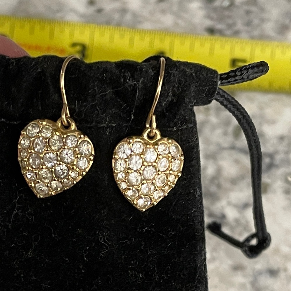 Crystal Drop Mini Heart Earrings